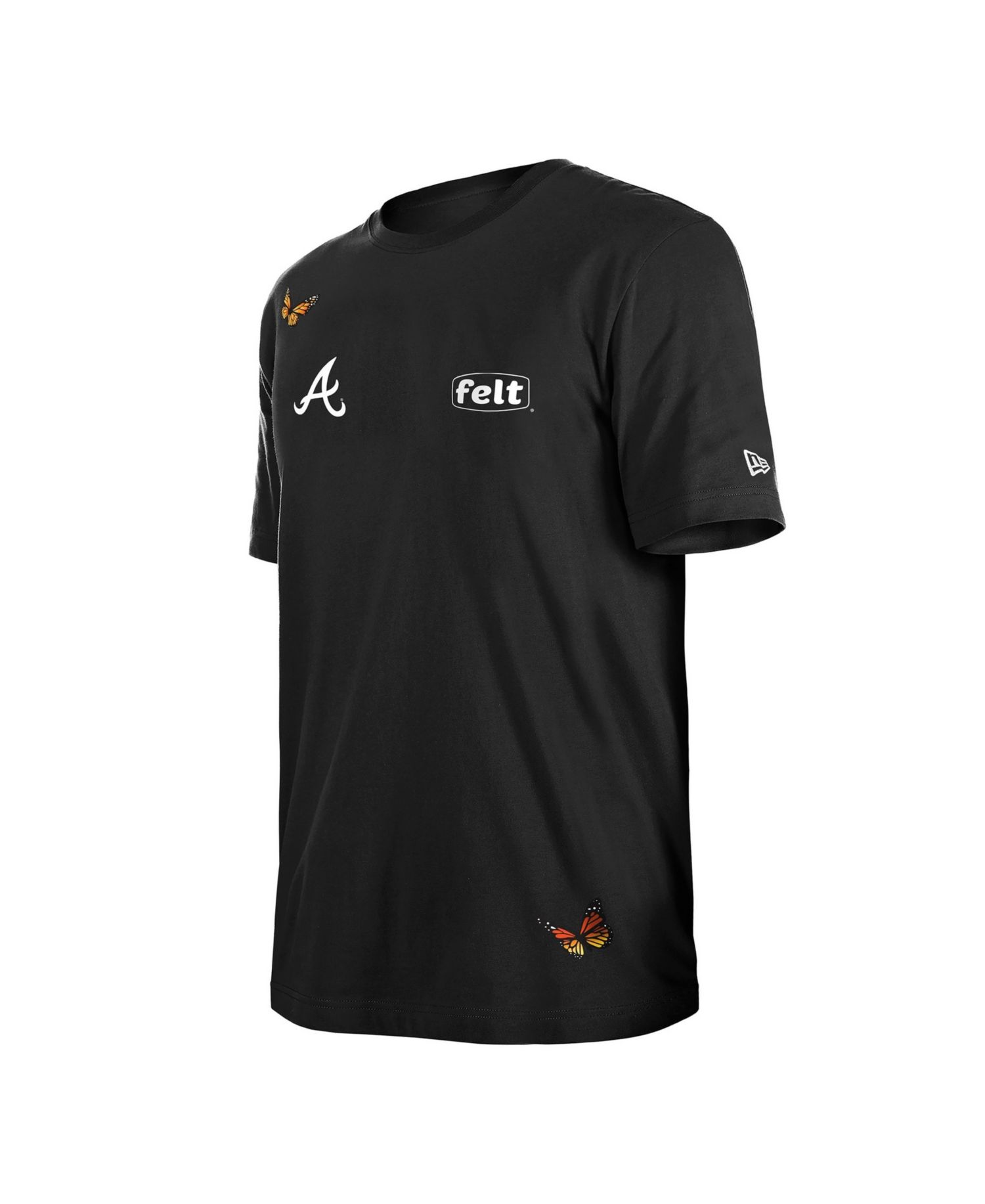 X Felt Men's New Era x Felt Black Atlanta Braves T-Shirt