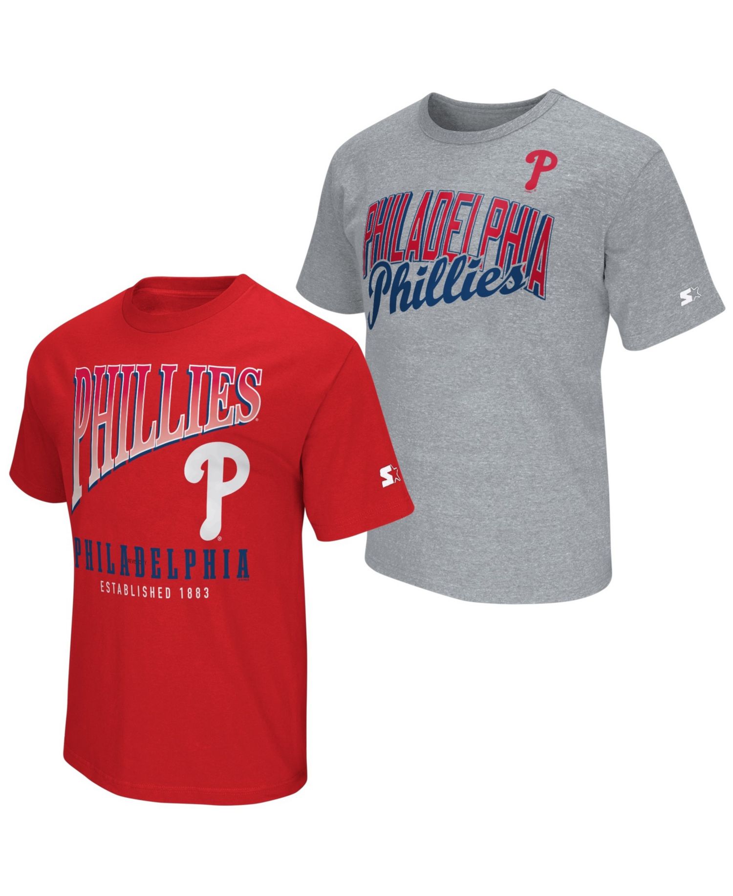 Men's Two-Pack Red/Heather Gray Philadelphia Phillies T-Shirt Set