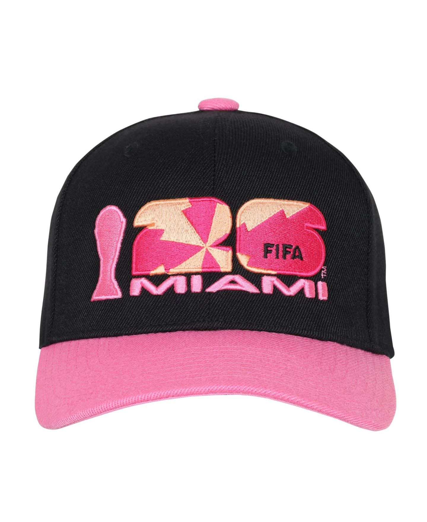 Мужская кепка Outerstuff Black/Pink FIFA World Cup 2026 Miami Host City Pro Snapback Hat — фото 2
