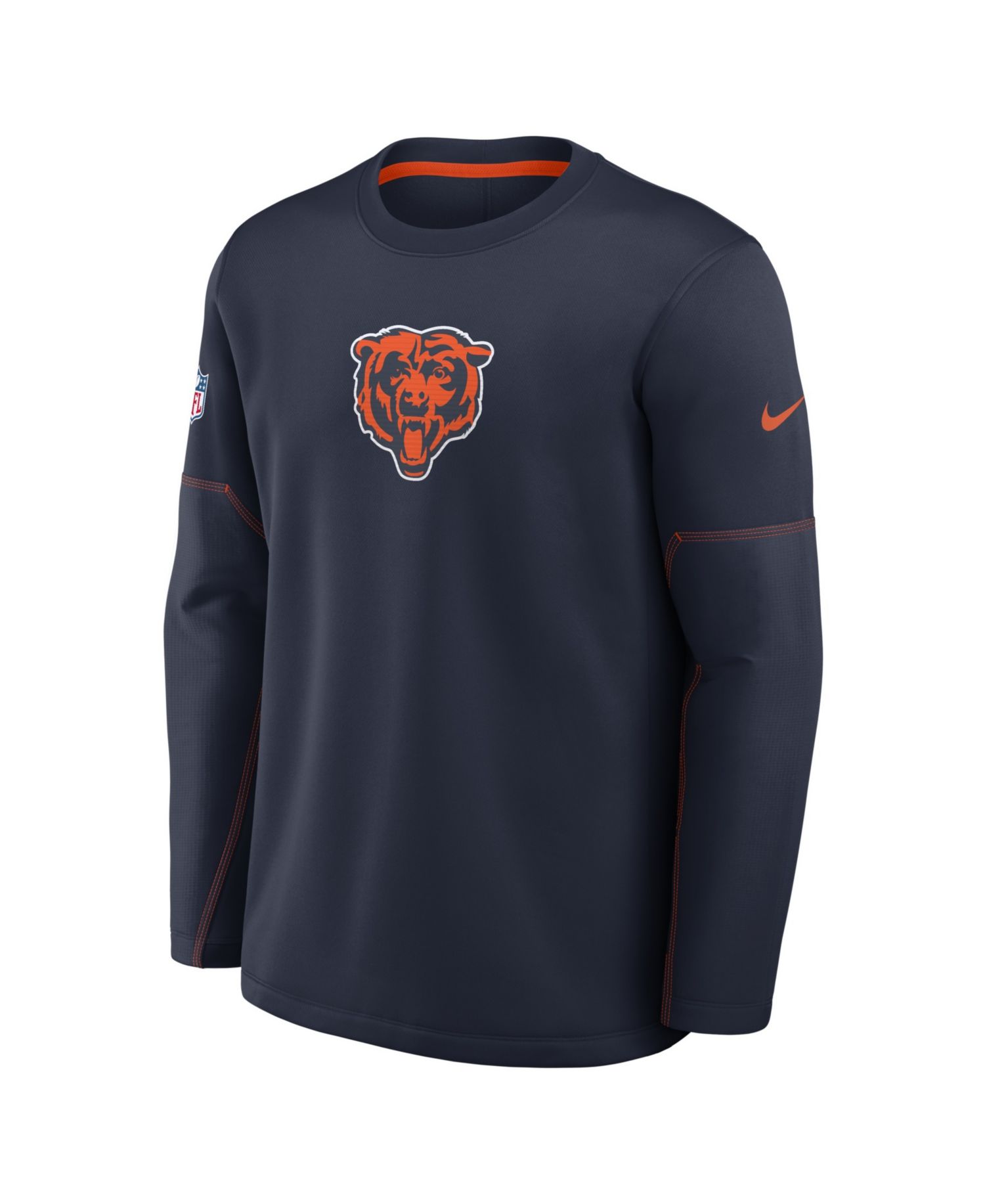Men's Navy Chicago Bears Sideline Coaches Midweight Therma-FIT Sweatshirt