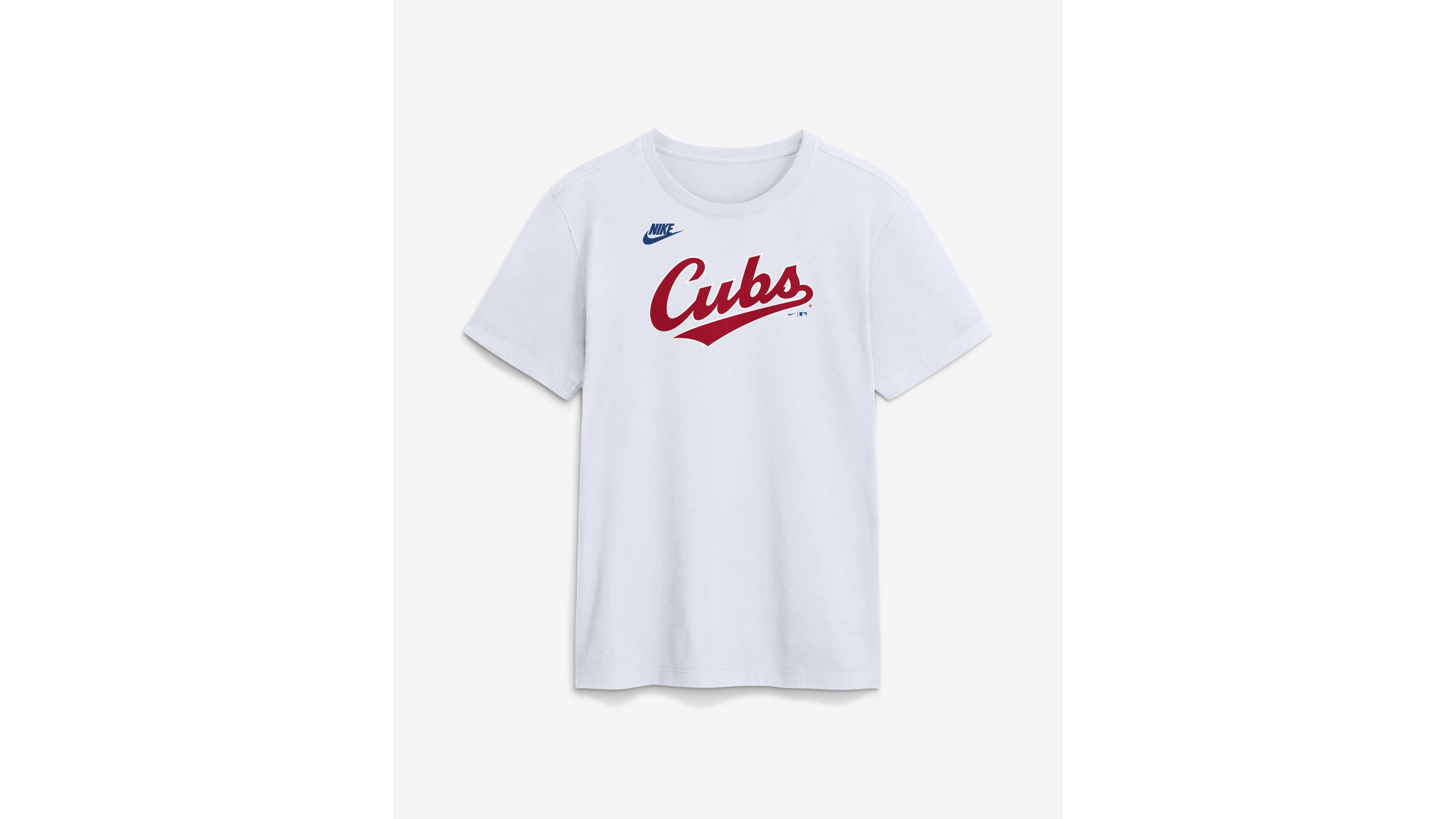 Nike Men's White Chicago Cubs Cooperstown Collection Wordmark T-Shirt