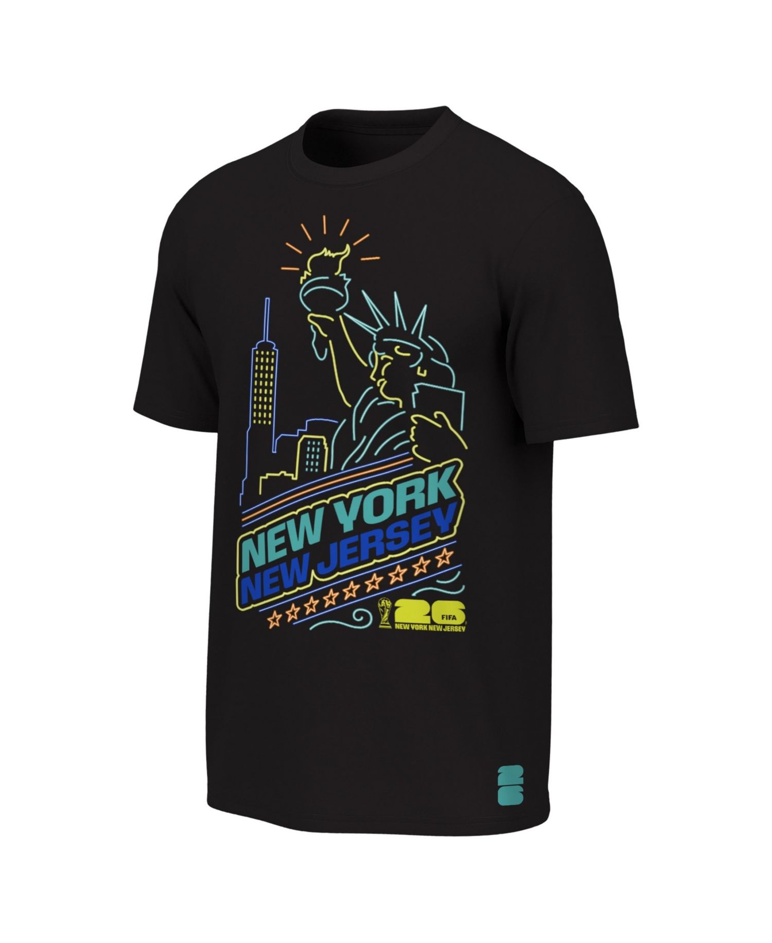 Big Boys and Girls Black FIFA World Cup 2026 New York/New Jersey Neon City Night T-Shirt