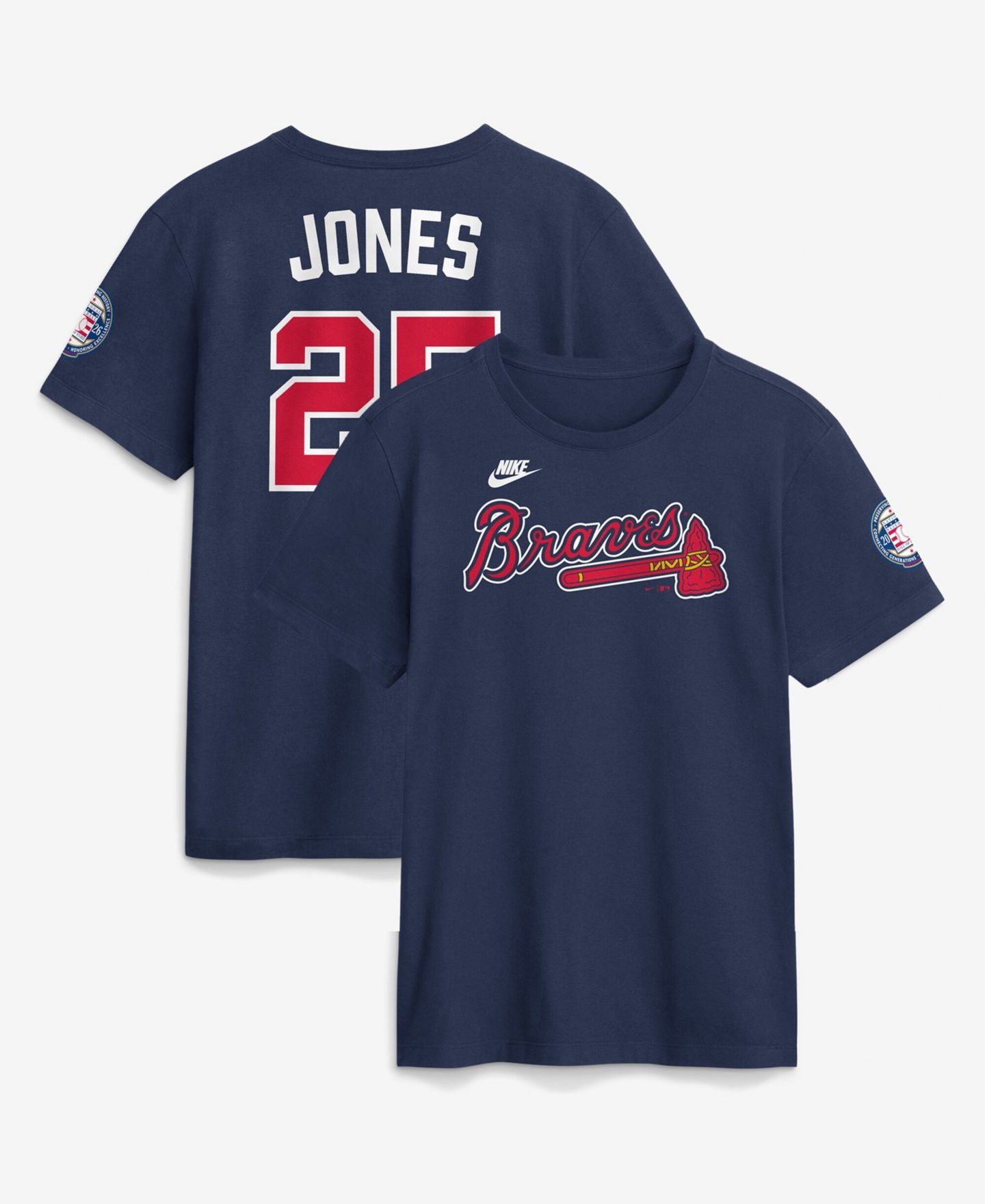 Мужская футболка Nike Andruw Jones Navy Atlanta Braves National Baseball Hall of Fame Class of 2026 Name & Number — фото 1