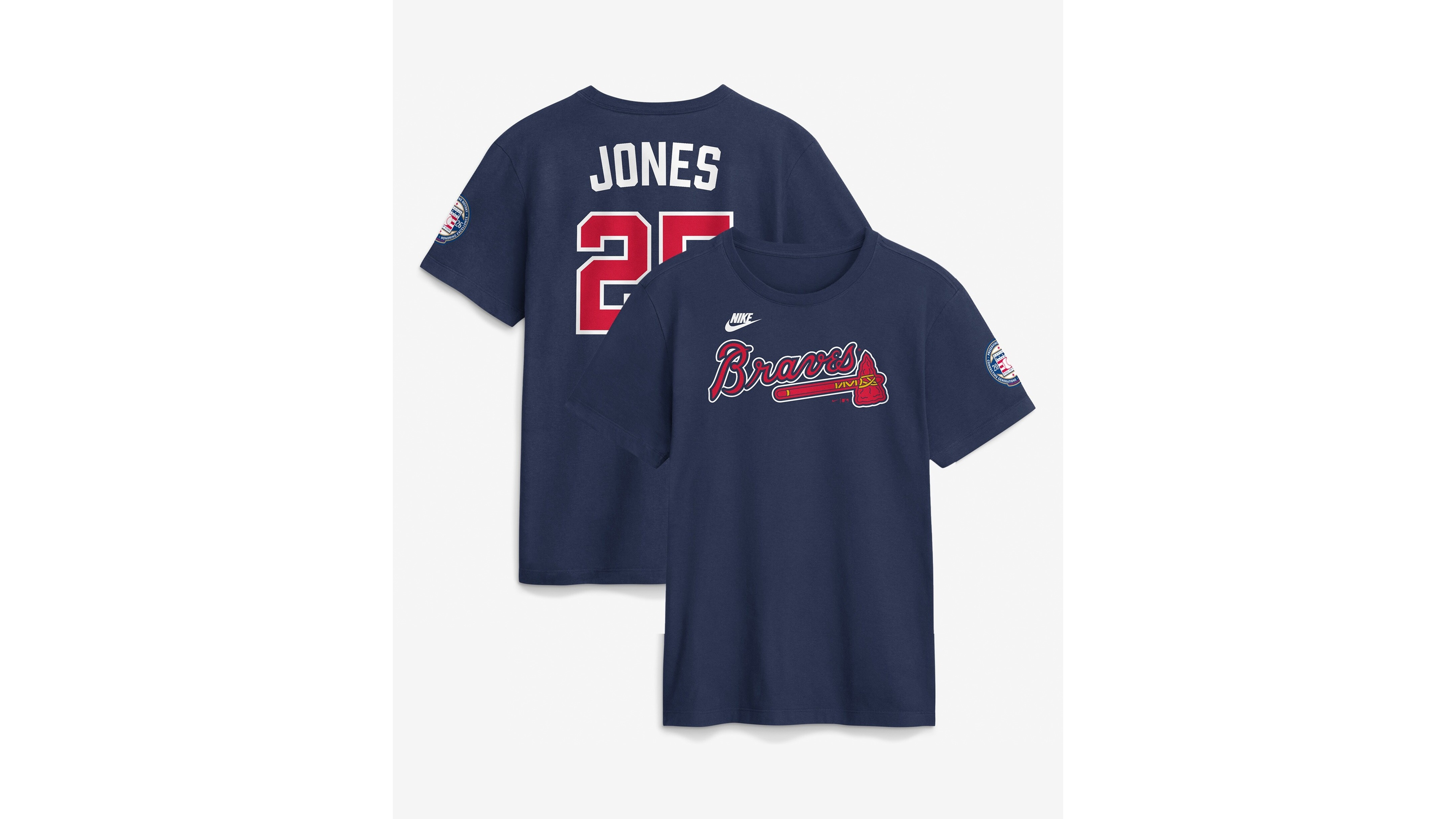 Nike Men's Andruw Jones Navy Atlanta Braves National Baseball Hall of Fame Class 2026 Name & Number T-Shirt