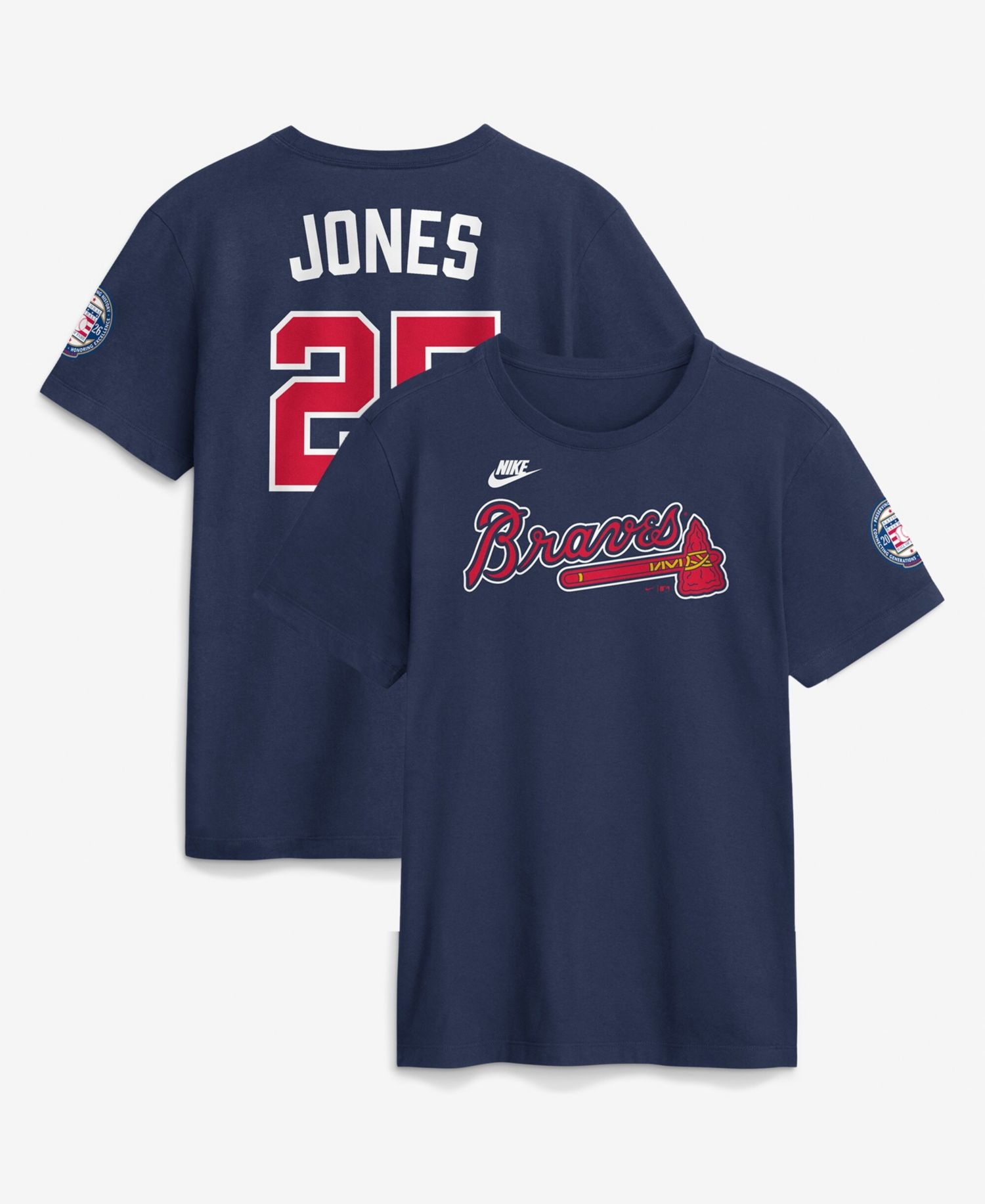 Men's Andruw Jones Navy Atlanta Braves National Baseball Hall of Fame Class of 2026 Name & Number T-Shirt