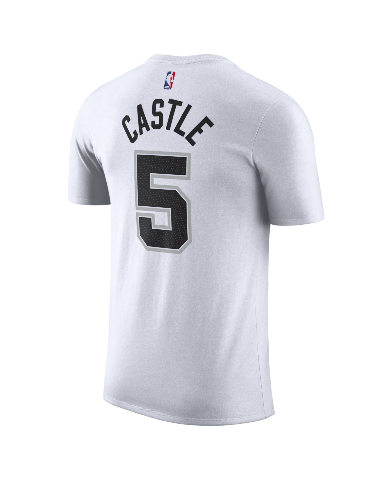 Men's and Women's Stephon Castle White San Antonio Spurs Name & Number T-Shirt