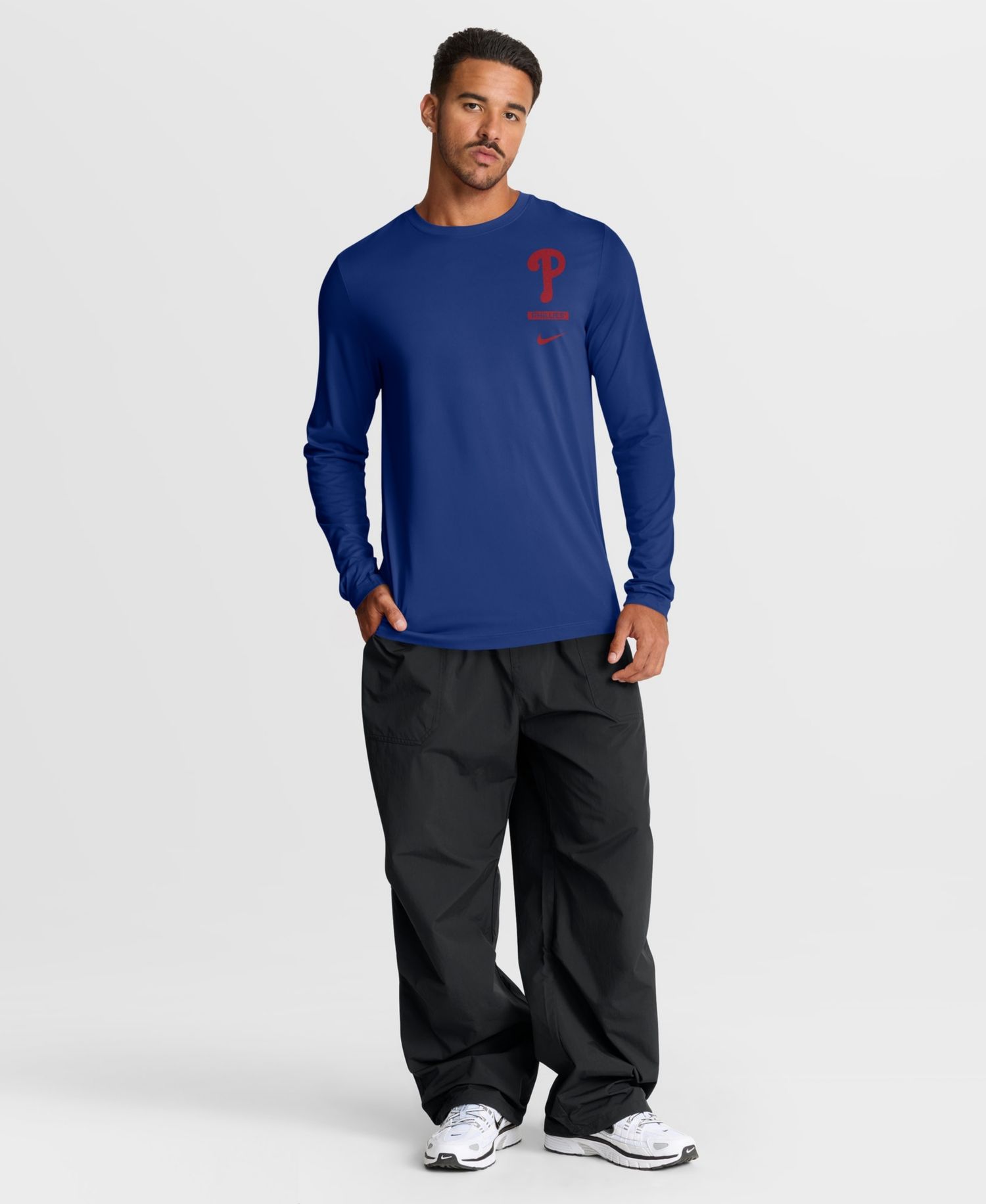 Men's Royal Philadelphia Phillies 2-Hit Legend Dri-FIT Long Sleeve T-Shirt