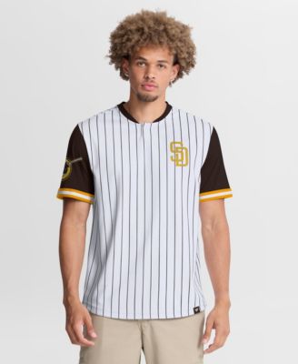 Men's White/Brown San Diego Padres Pinstripe Walk Off T-Shirt