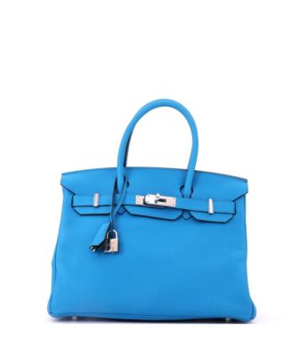 Birkin 30 Handbag Verso Togo with Palladium Hardware