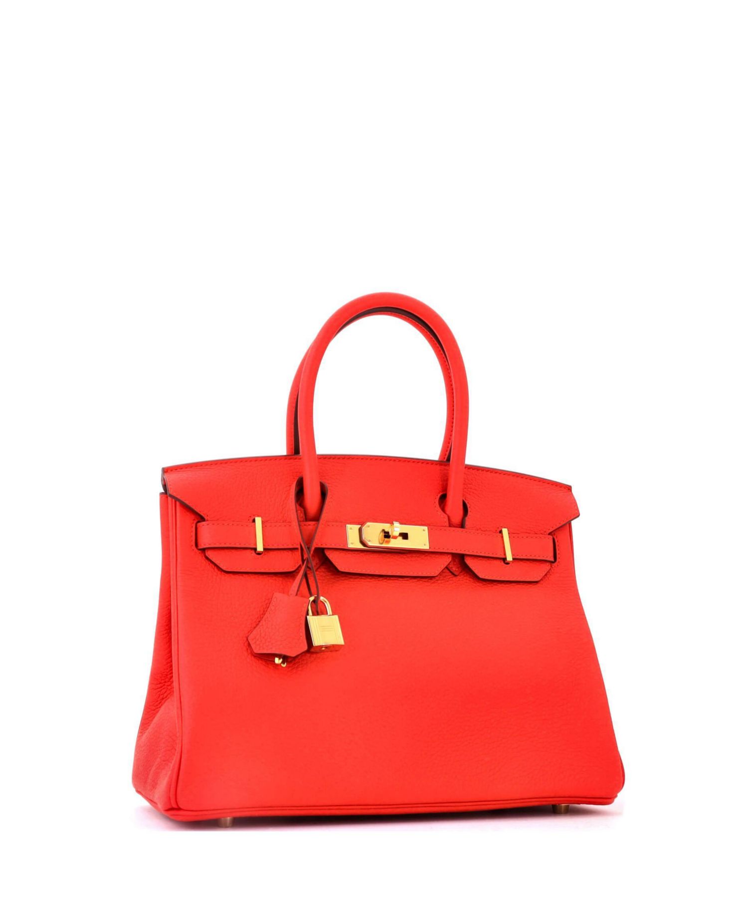 Birkin 30 Handbag Red Clemence with Gold Hardware