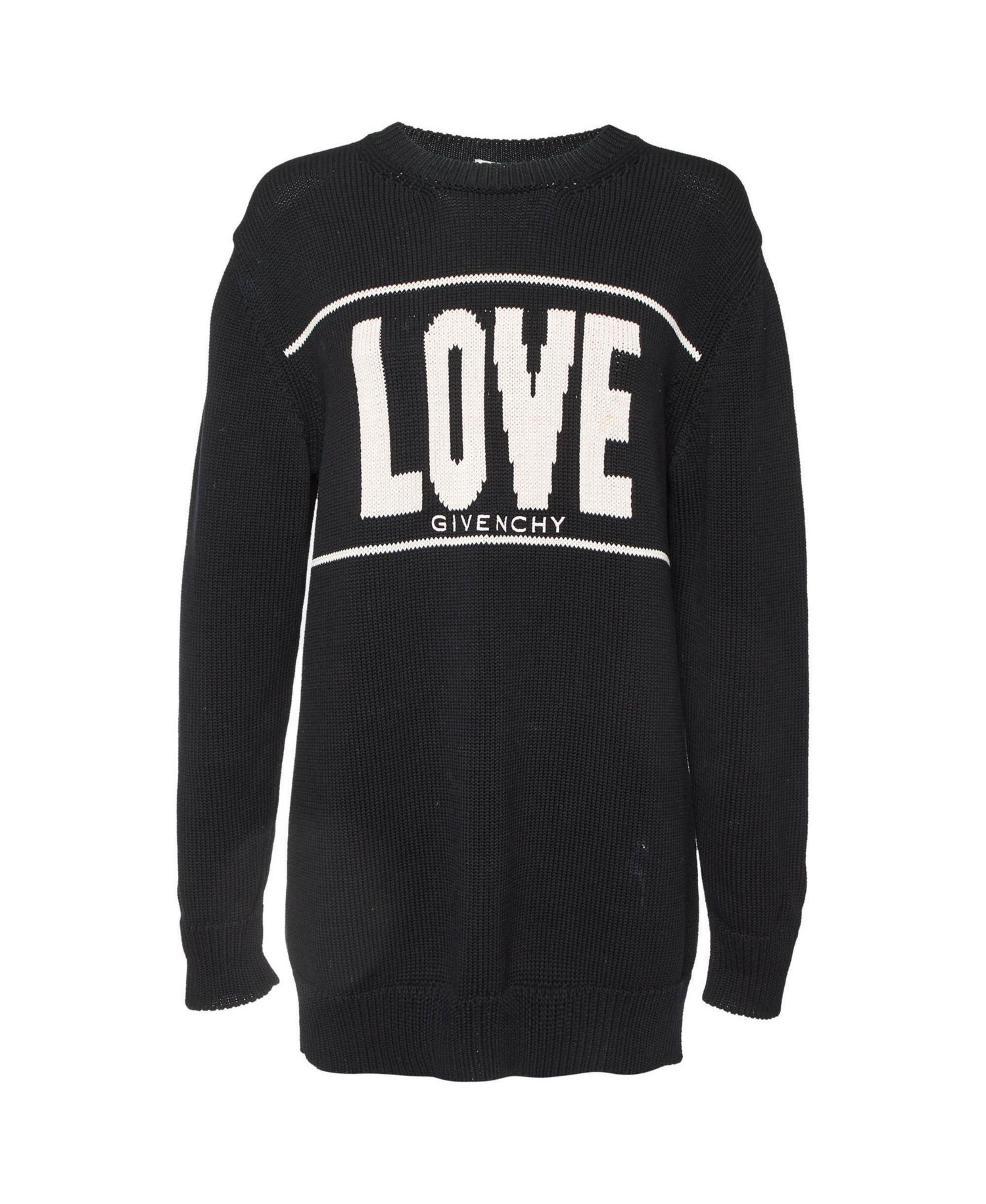 Women's Logo Print Cotton Knit Crew Neck Sweater