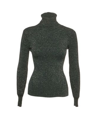 Women's Lurex Knit Turtleneck Sweater Top