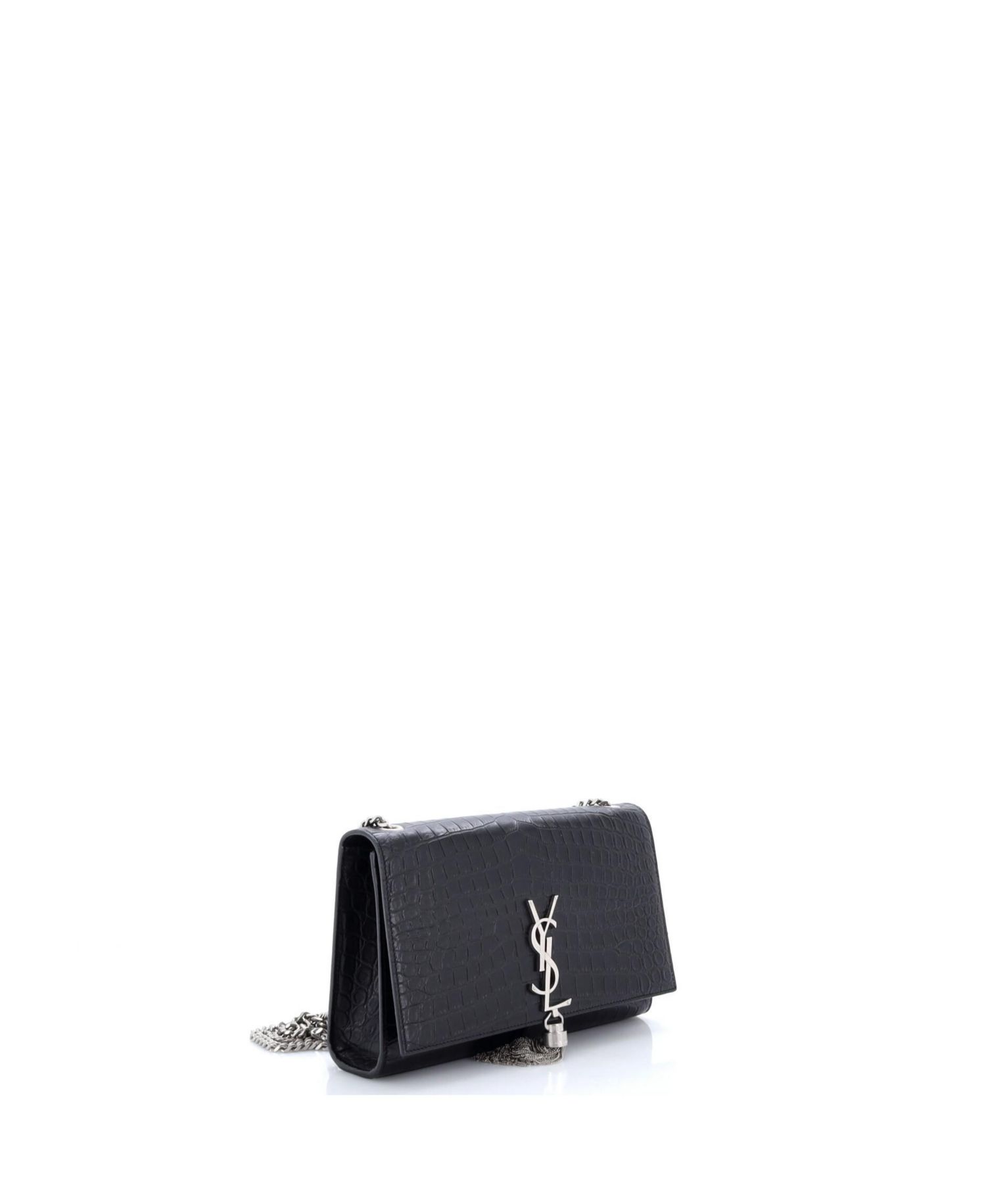 Medium Classic Monogram Tassel Crossbody Bag Embossed Leather