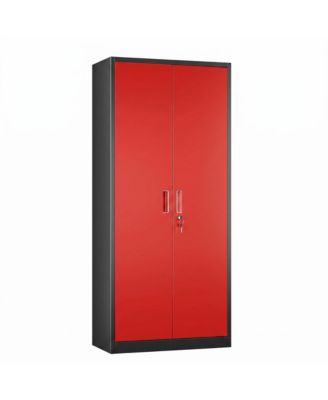 Lockable Steel File Cabinet, Adjustable Shelves, Metal Document Storage Cabinet for Home Office