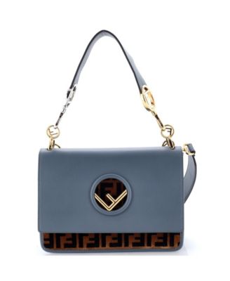 Medium Kan I F Shoulder Bag Leather and Zucca Velvet