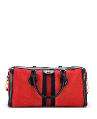 Medium Ophidia Boston Bag Suede