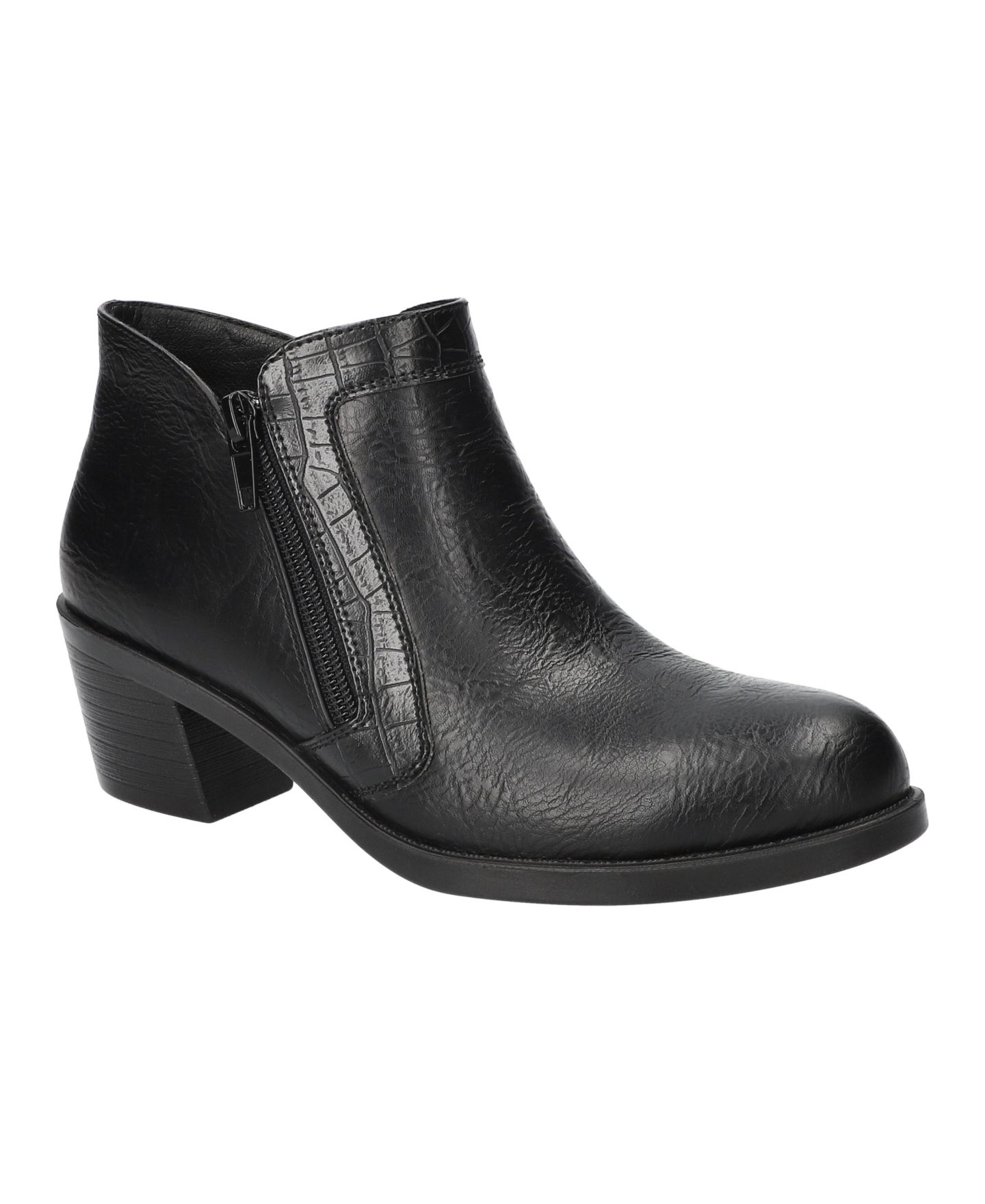 Женские ботинки Easy Street Bradley Block Heel Ankle Booties, цвет: Чёрный — фото 1