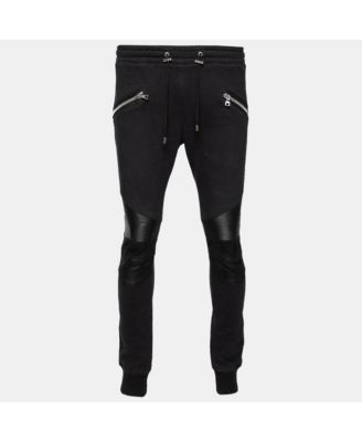 Men's Cotton Rib Paneled Biker Track Pants