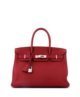 Birkin 30 Handbag Red Togo with Palladium Hardware
