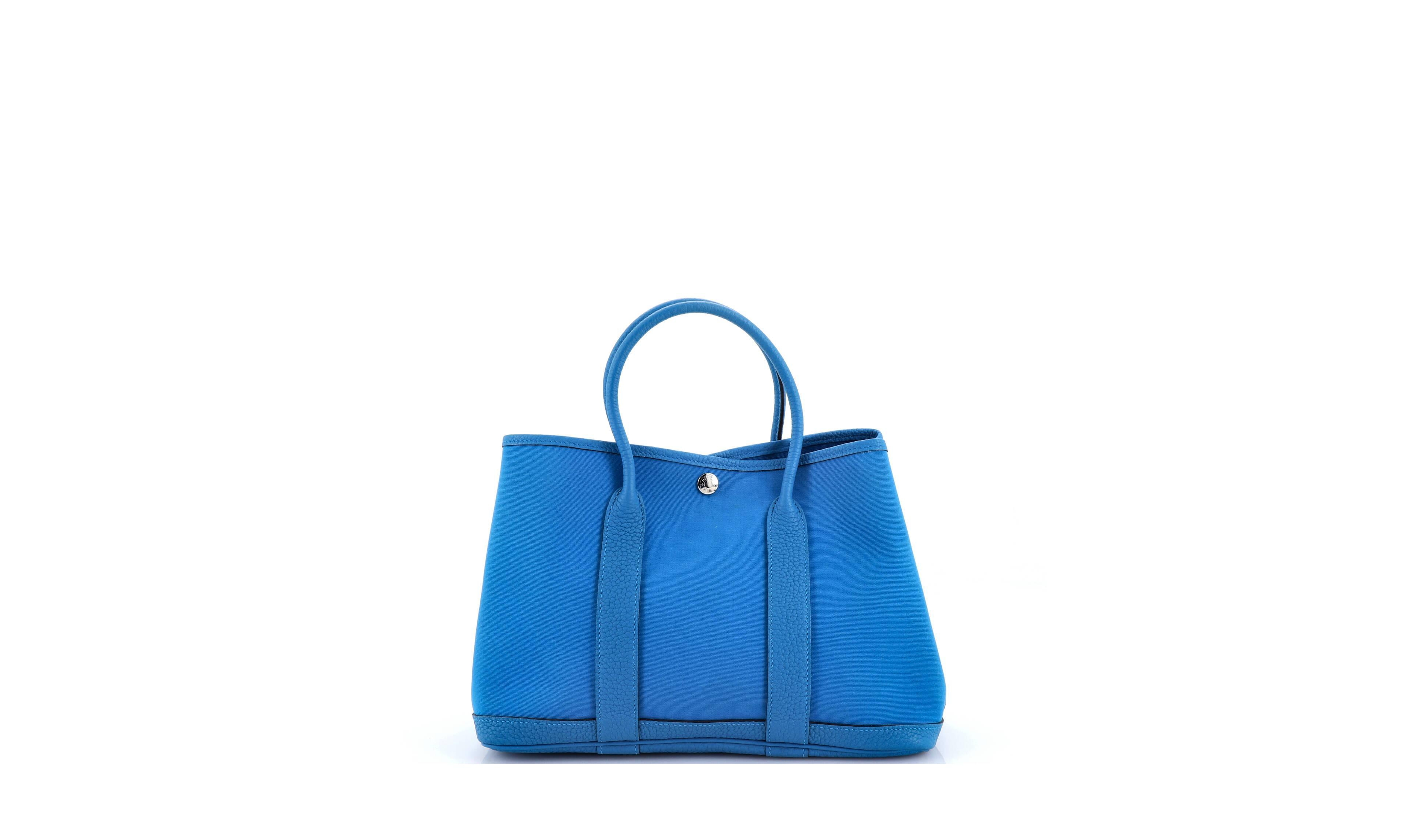 Pre-Owned HERMES 30 Garden Party Tote Toile and Leather