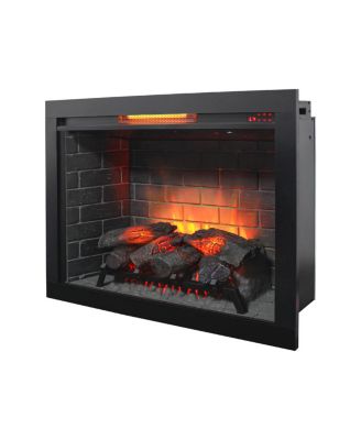33" Infrared Electric Fireplace Insert with Removable Trim and Touch Panel