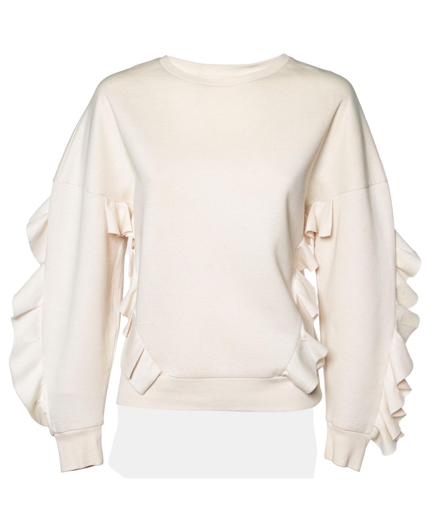 Women's Cotton Knit Flounce Trim Sweatshirt