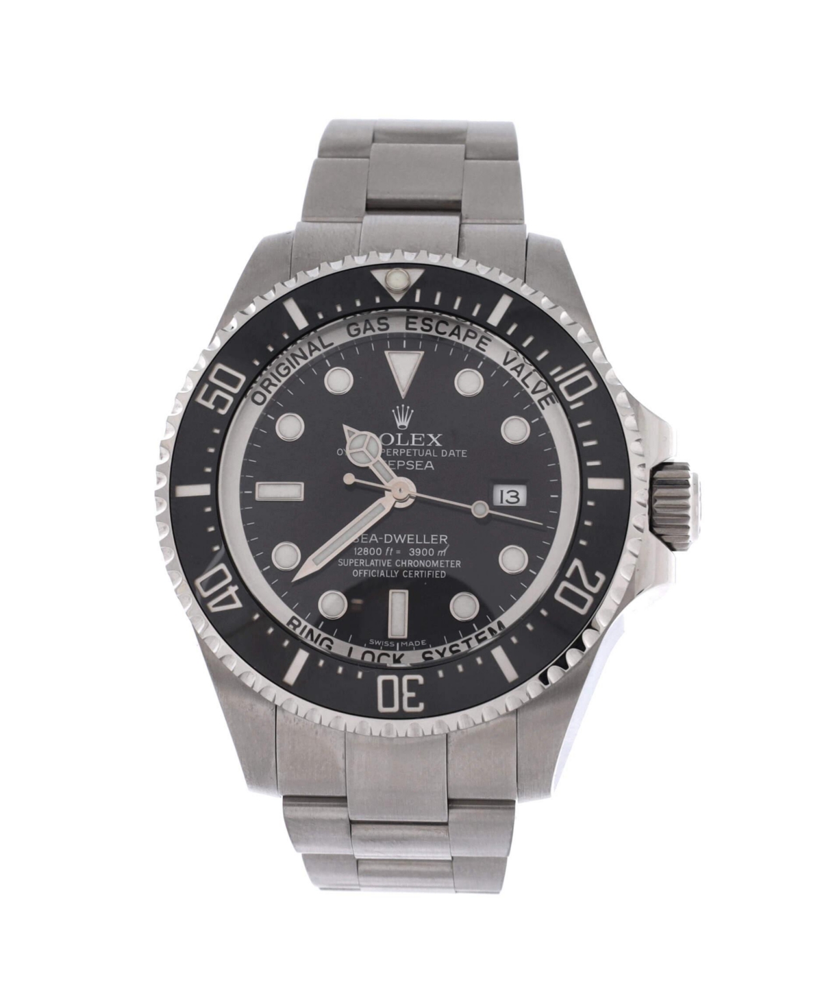 PreOwned Rolex Oyster Perpetual Deepsea SeaDweller Automatic Watch in Stainless Steel and Cerachrom 44mm  Dial color black