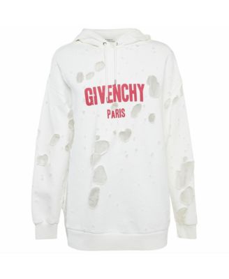 Women's Logo Print Distressed Oversize Hoodie