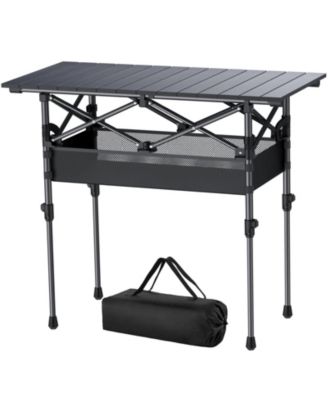 Folding Camping Table Aluminum Portable Picnic Adjustable Height Outdoor Beach BBQ