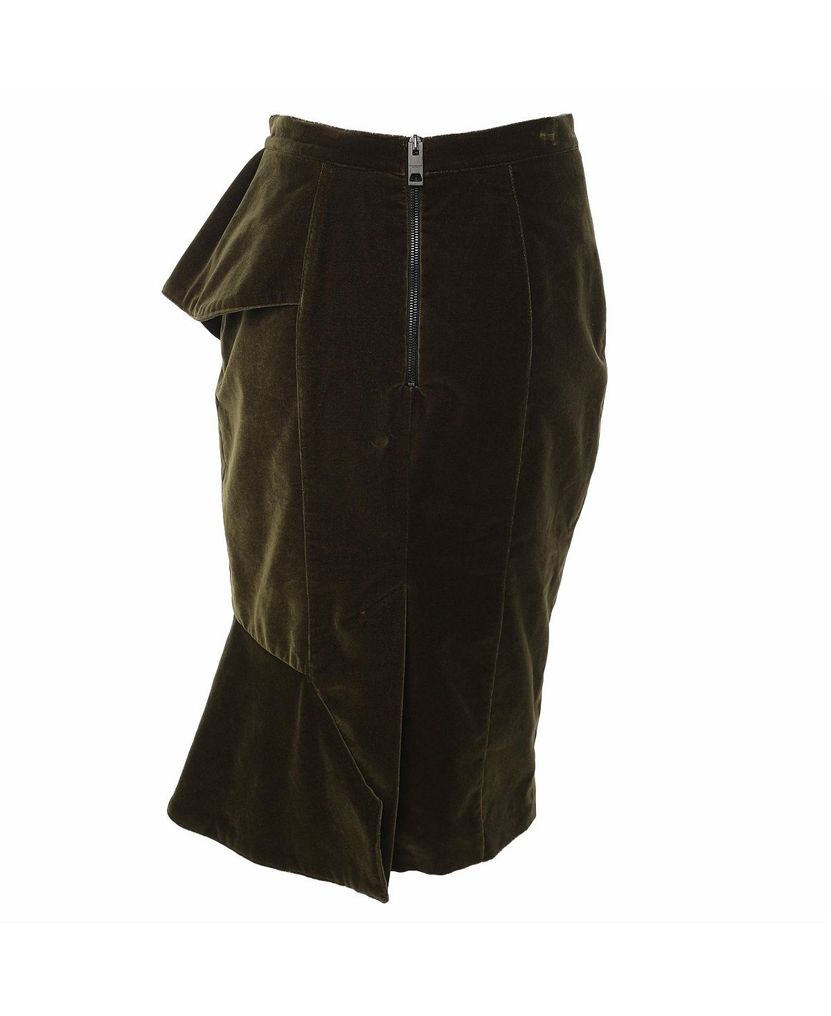 Pre-Owned Burberry Women's Velvet Ruffle Pencil Skirt view 2 — MAYCSS fashion products