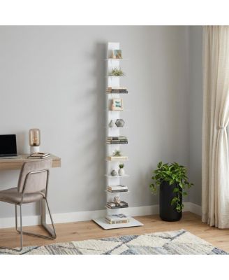 60" Metal Ten Shelf Modern Tower Bookcase