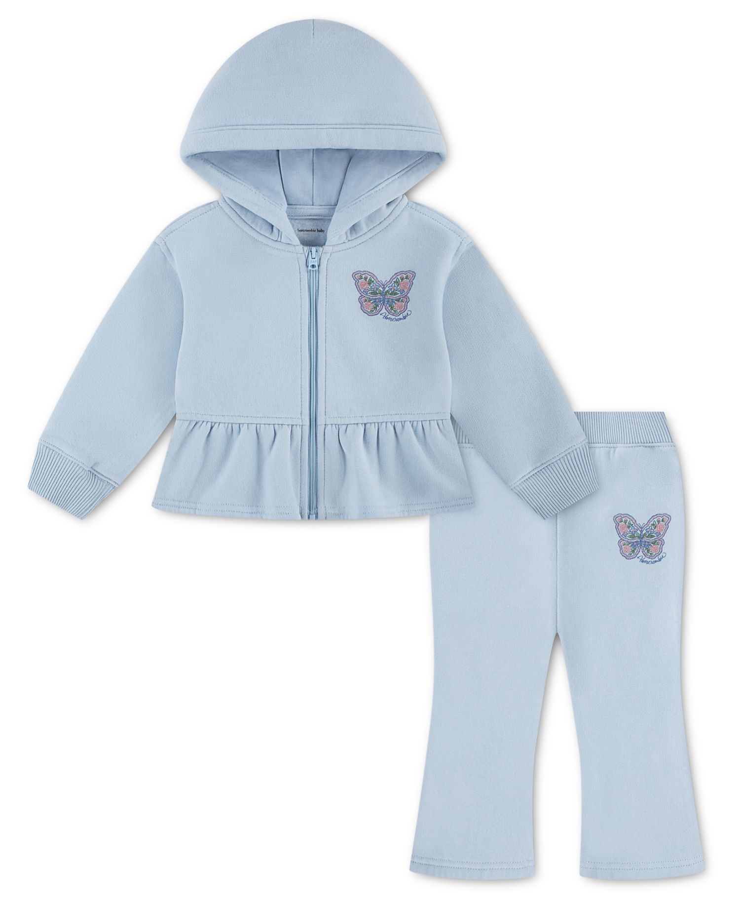 Baby Girls' Fleece Full-Zip Hoodie and Pants, 2-Piece Set
