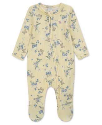 Baby Girls' Lace Long-Sleeve Footed Coverall