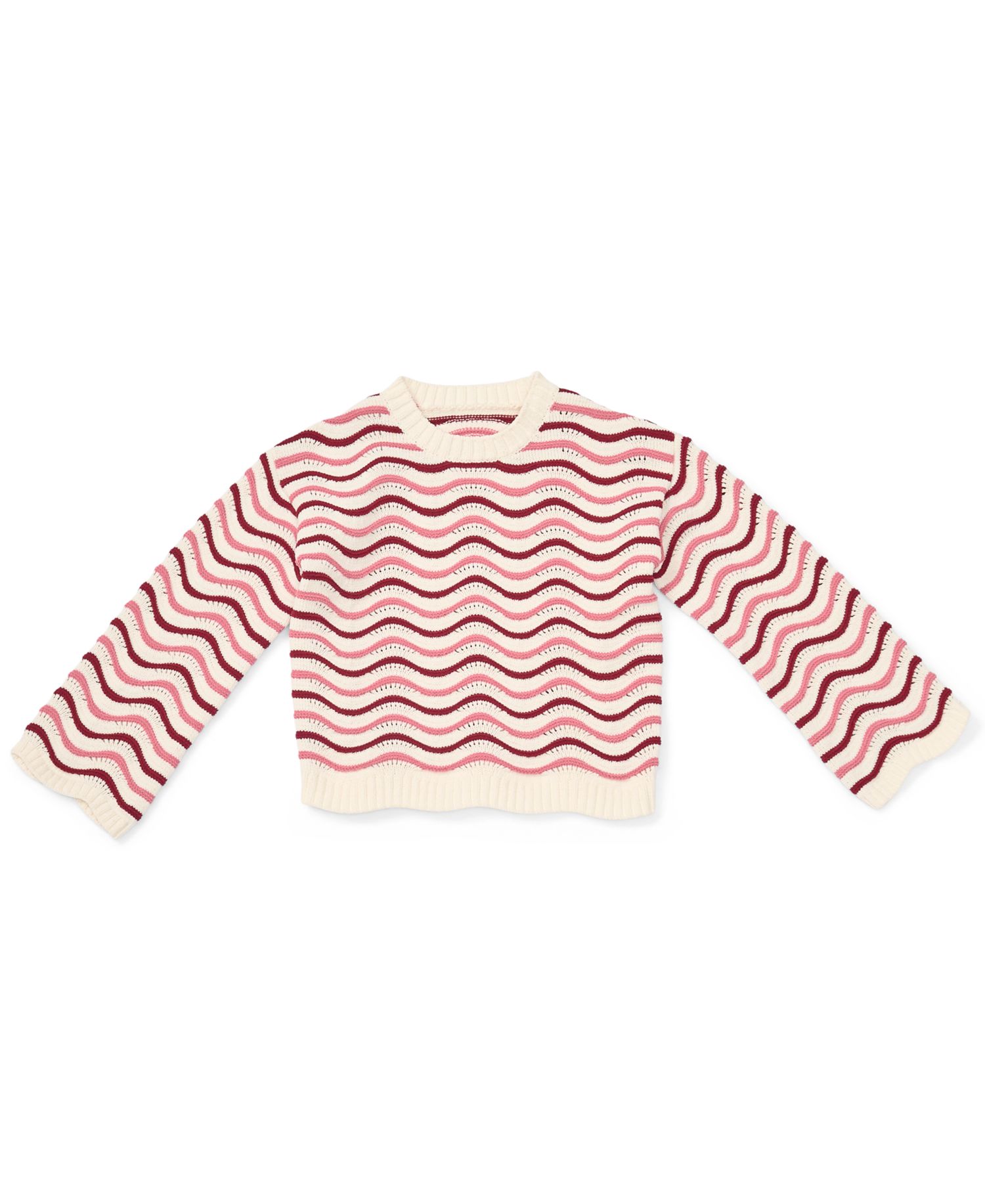 Girls' 4-16 Pointel Crewneck Sweater