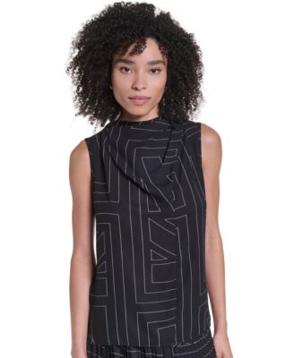 Women's Sleeveless Cowl Neck Blouse