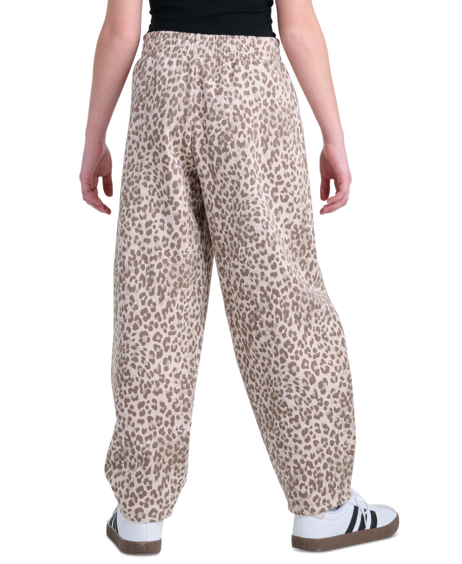 Girls' 8-16 Elastic Waistband Printed Barrel Leg Pants