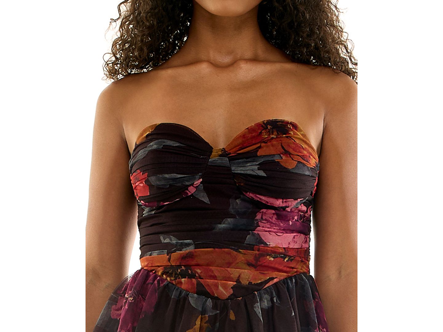 Женское платье City Studios Juniors' Sweetheart Neck Strapless Fit and Flare, цвет: Сливовый / Разноцветный — фото 4