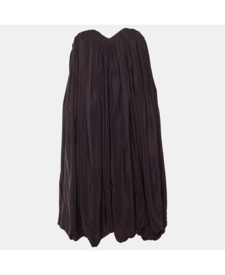 Women's Pre-Owned Chloandeacute Crepe Pleated Strapless Mini Dress