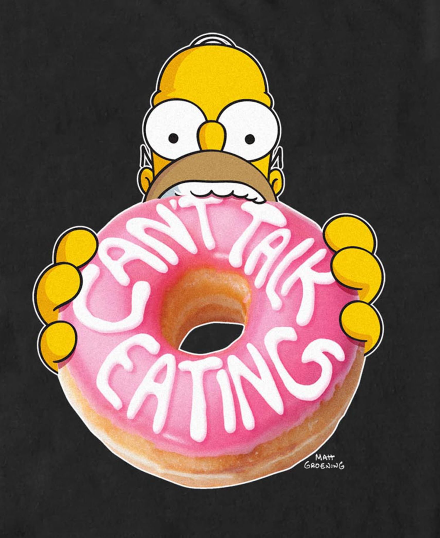 Men's The Simpsons Can'T Talk Eating T-Shirt