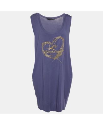 Women's Logo Embroidered Cotton Knit Sleeveless Mini Dress