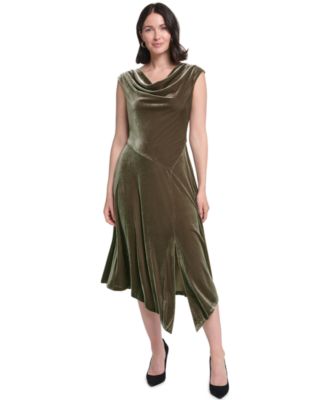 Women's Cowl Neck Midi Dress