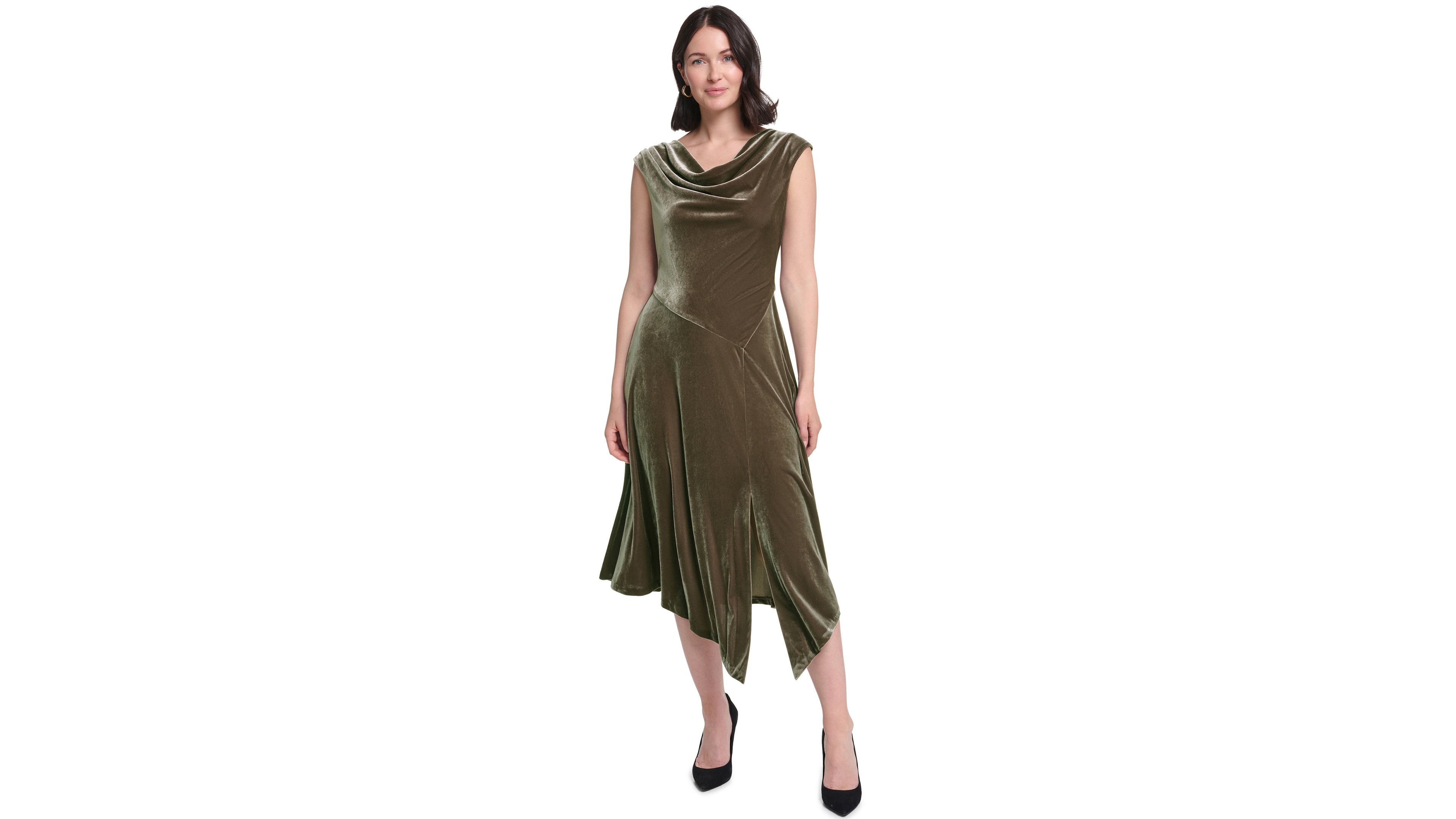 Jessica Howard Women's Cowl Neck Midi Dress