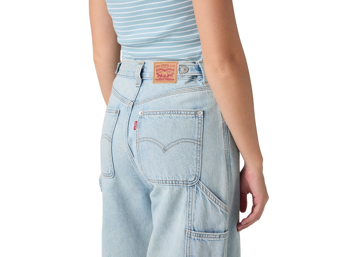 Женские джинсы Levi's Cinch-Waist Carpenter Lightweight Baggy, цвет: Abraided A — фото 5