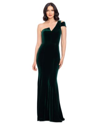 Women's One-Shoulder Velvet Mermaid Gown 