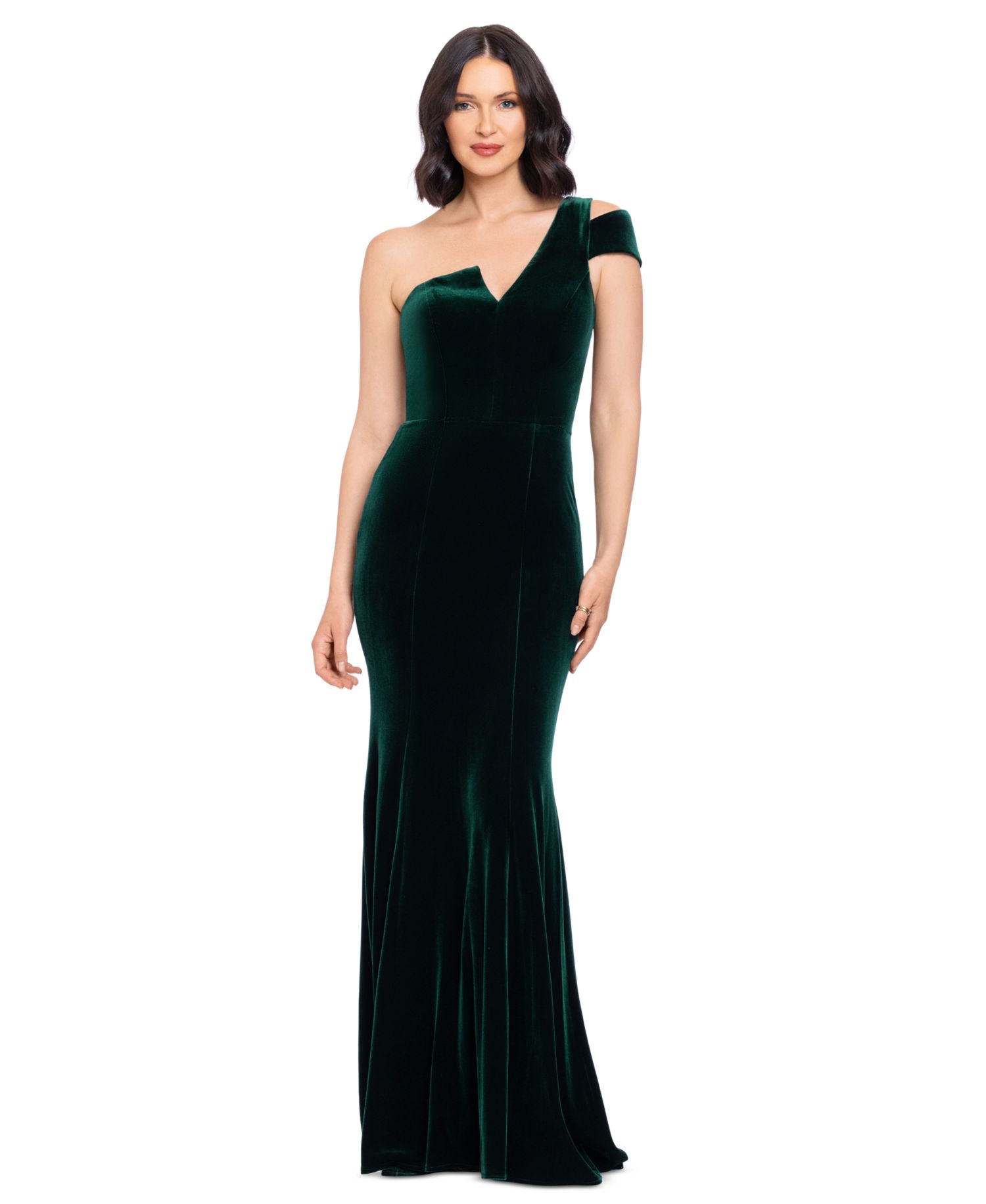Women's One-Shoulder Velvet Mermaid Gown