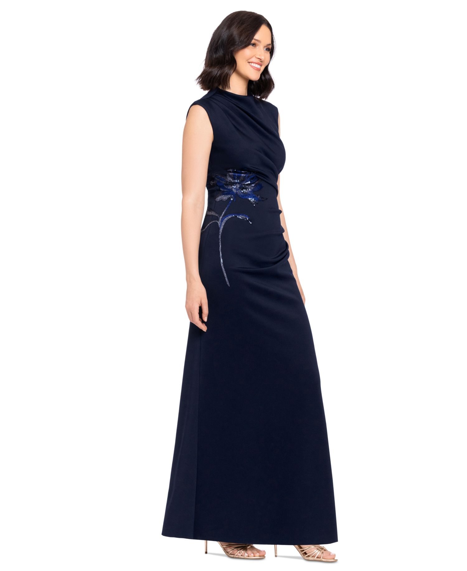 Women's Floral Mock-Neck Gown