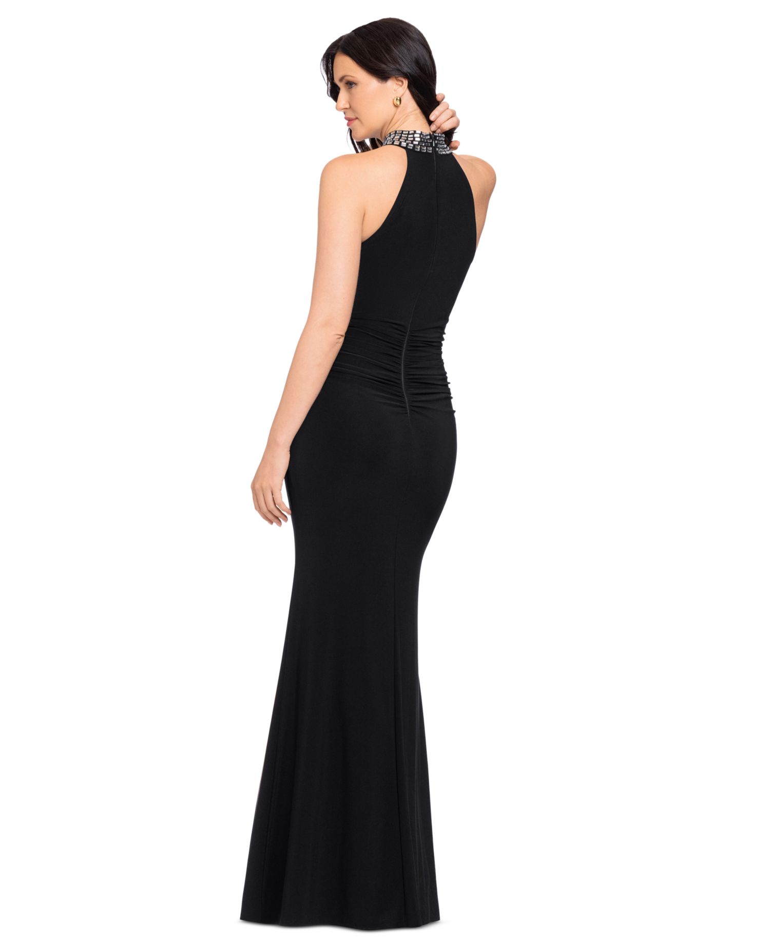Women's Halter Neck Stud Jersey Dress