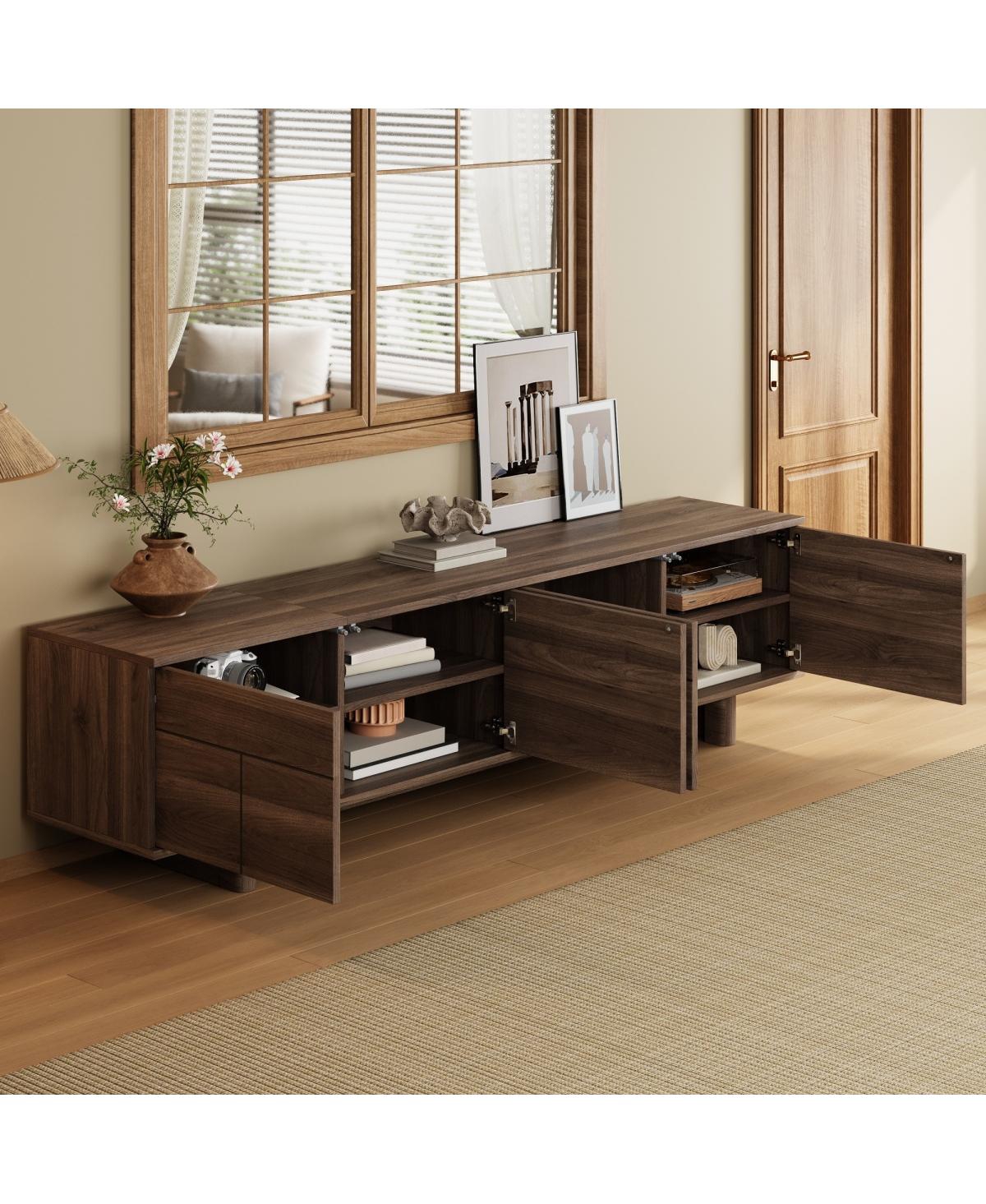 Streamdale Furniture 78" Modern Tv Stand for TVs up to 85" with Solid Wood Legs and Storage