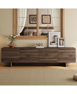 78" Modern TV Stand for TVs up to 85" with Solid Wood Legs and Storage