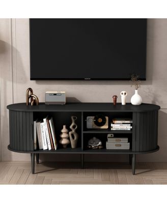 47" Modern TV Console with Storage and Sliding Door